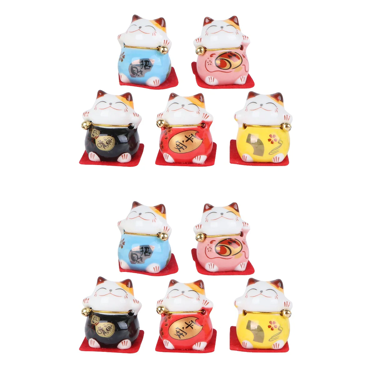 

Lucky Cat Ceramic Craft Ornament Car Fortune Shop Opening Adornment Accessory Adorable