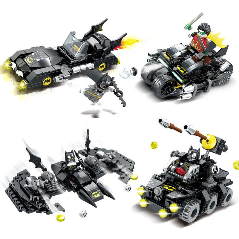 

Superhero car model Batman chariot armored car combat aircraft model minifigure hand-made boy assembled building blocks boy gift