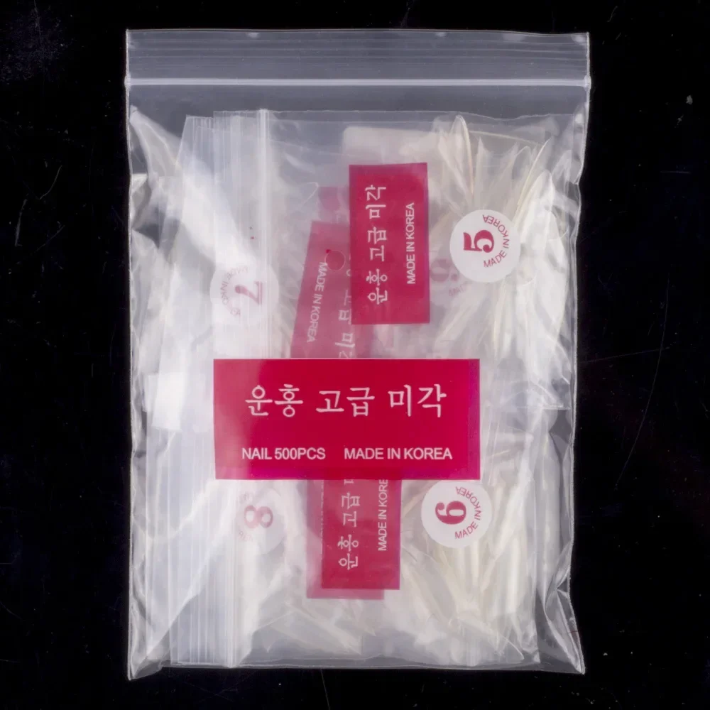 Короткие накладные ногти-полушпильки XS 500 шт. 10 размеров ногти маникюрный пресс