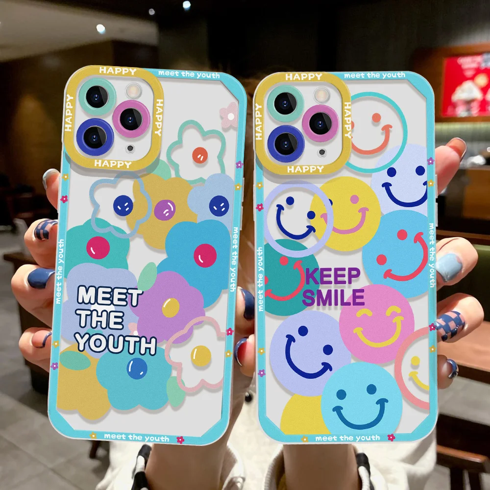 

Silicon Smlie Phone Case For Iphone 12 Pro Max 11 13 XR X Xs Max 7 8 Plus SE 2022 2020 13 Mini 12Pro 12Promax 7plus Funda Cover
