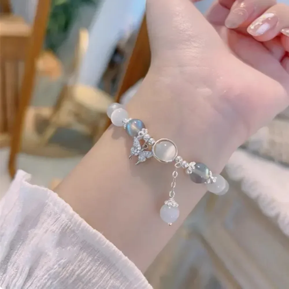 Нефритовый браслет бусины из ниток корейская мода ювелирные изделия для женщин