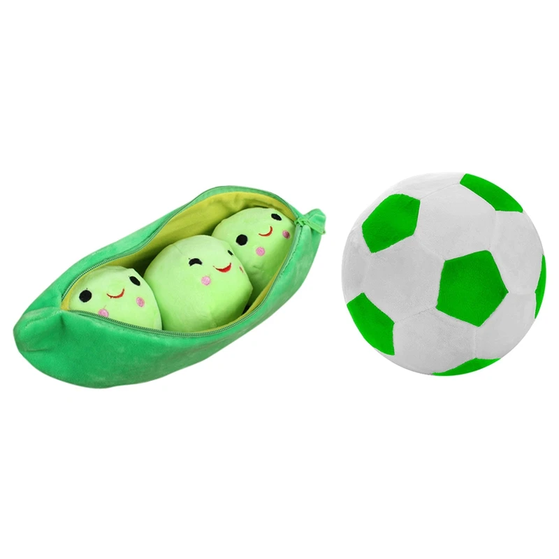 

Soccer Sports Ball Throw Pillow Stuffed Soft Plush Toy Green & Baby Green Pea Plant Beans Plush Toys