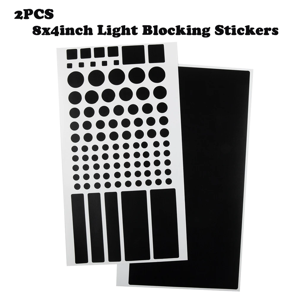 

2PCS Light Dimming Stickers 8x4inch Light Blocking Stickers For Electronics Car Light Blocking Stickers 50%-80% Blackout Rate