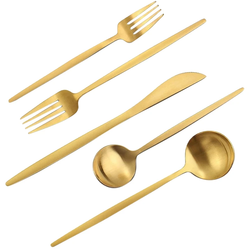 

ABSF Gold Tableware Set, Stainless Steel Cutlery Set, Satin Cutlery Cutlery Set Home And Restaurant 20 Pieces