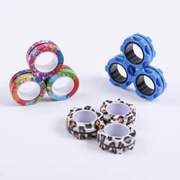 fidget spinner relieve stress finger magnetic rings colorful fidget toy set anxiety relief adult magnets spinner rings gift toy
