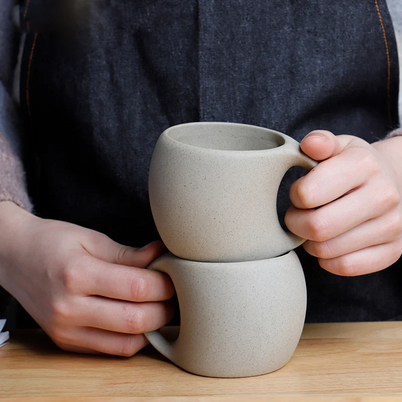 

Creative Ceramic Coffee Cup Saucer Retro Stoneware Latte Cup Couple Mug European Afternoon Tea Milk Breakfast Mug Birthday Gift