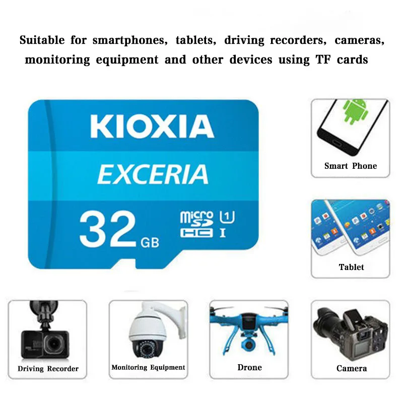 Карта памяти MicroSD KIOXIA EXCERIA Toshiba U1 32/64/128/256/512 ГБ класс 10