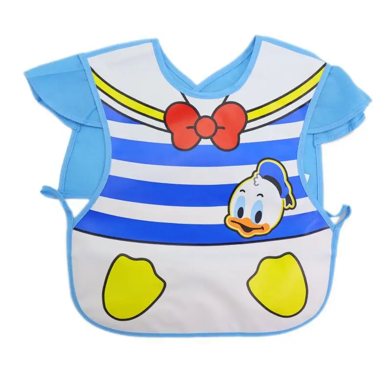 Disney Cute Baby Adjustable Bibs EVA Waterproof Sleeveless Lunch Feeding Bibs Baby Cartoon Feeding Cloth Children Baby Apron