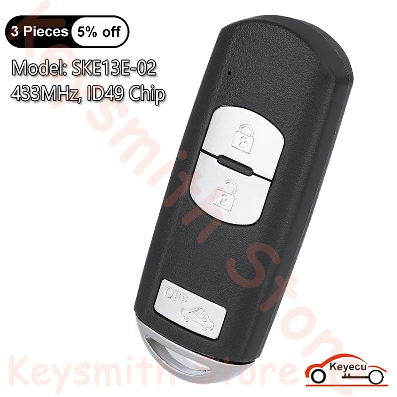 KEYECU 3 кнопки 433 МГц ID49 чип для Mazda автоматический умный пульт дистанционного