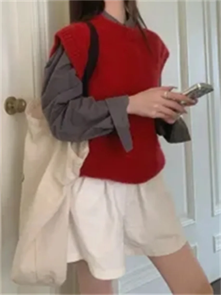 Alien Kitty новые красные свитера жилет женский свободный повседневный трикотаж 2025 г.