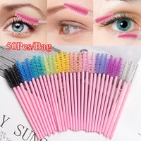 eyelash extension disposable eyebrow brush mascara wand applicator stick eye lashes cosmetic brushes set makeup tools 50pcs