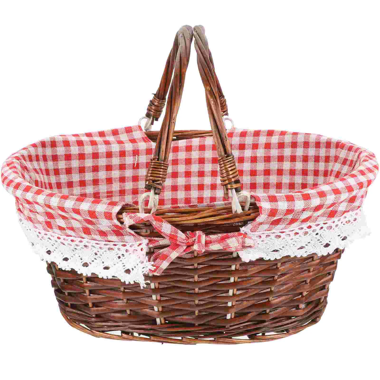 

Multi-use Portable Premium Wicker Baskets For Gifts Wicker Basket With Handles for Picnic