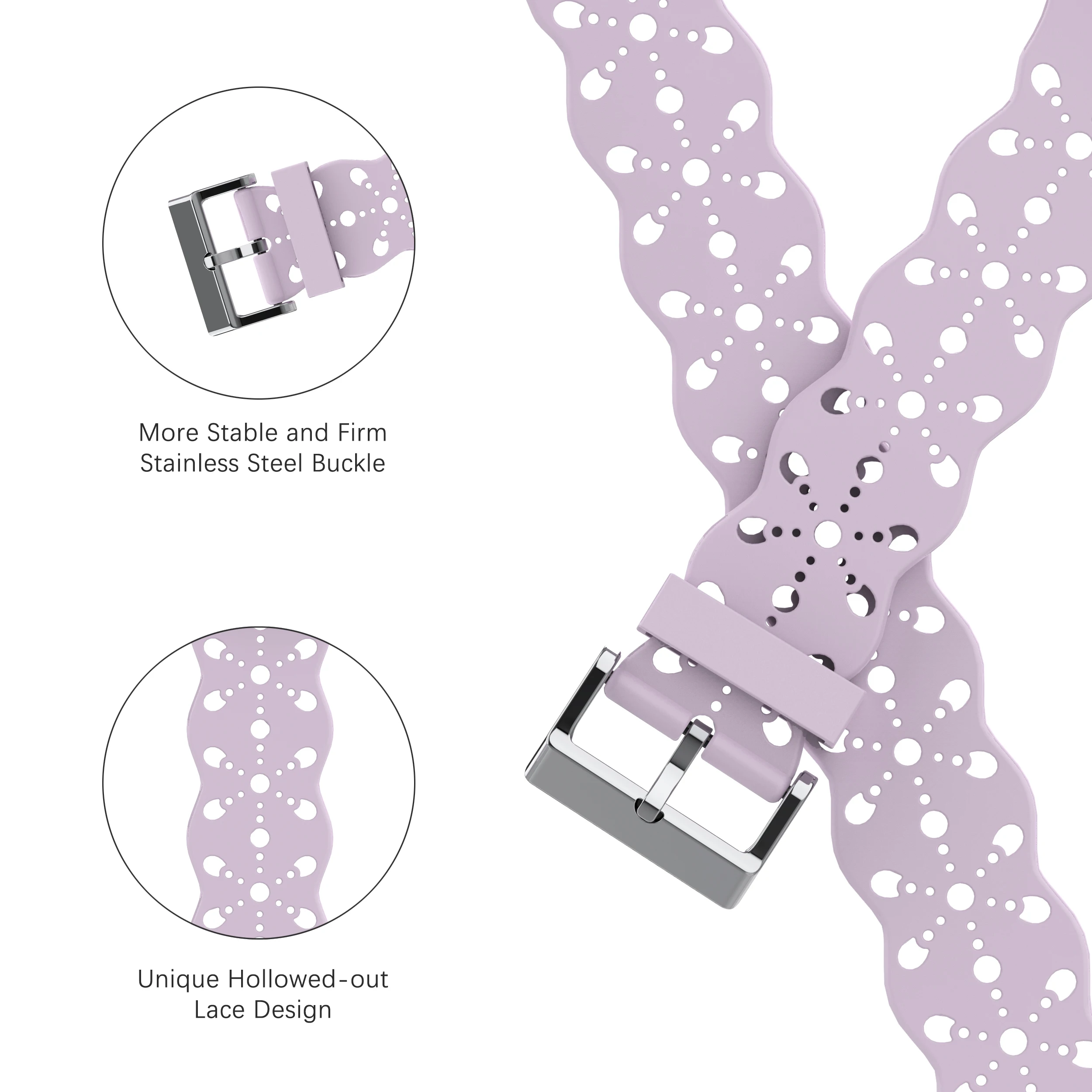 Silicone strap for Apple Watch band 45mm 41mm 44mm 40mm Lace Breathable Women Sport Breathable Belt for iWatch series 8 7 6 5 4