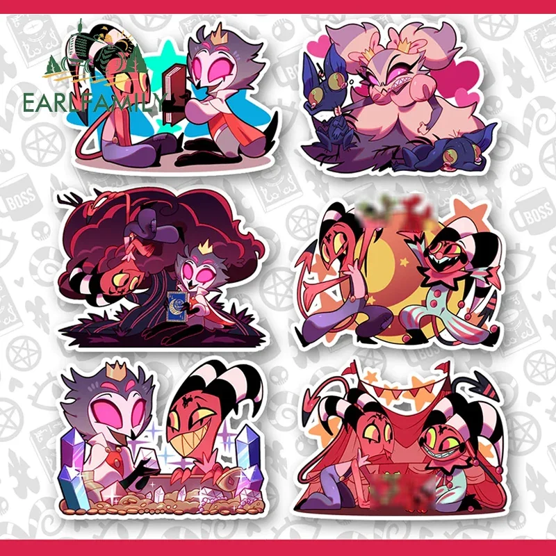 EARLFAMILY 13 см индивидуальная наклейка для автомобиля Helluva Boss защиты двери