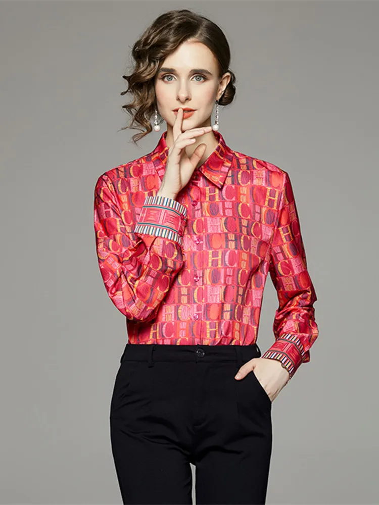 Блузка женская шифоновая с длинным рукавом модная повседневная рубашка в стиле