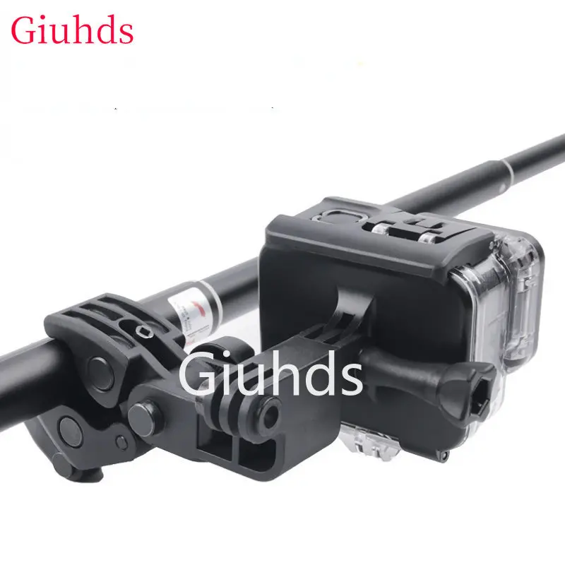Gun/Rod/Bow Camera Clamp Mount Fishing Pole Clamp with Front  Rear Camera Mounts for GoPro Hero 4 3 Session, Xiaomi Yi, SJCAM