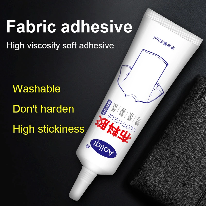 

60ml Cloth Glue Adhesive Clothing Mending Printing Waterproof Transparent Glue Portable Household Universal Leather Glue