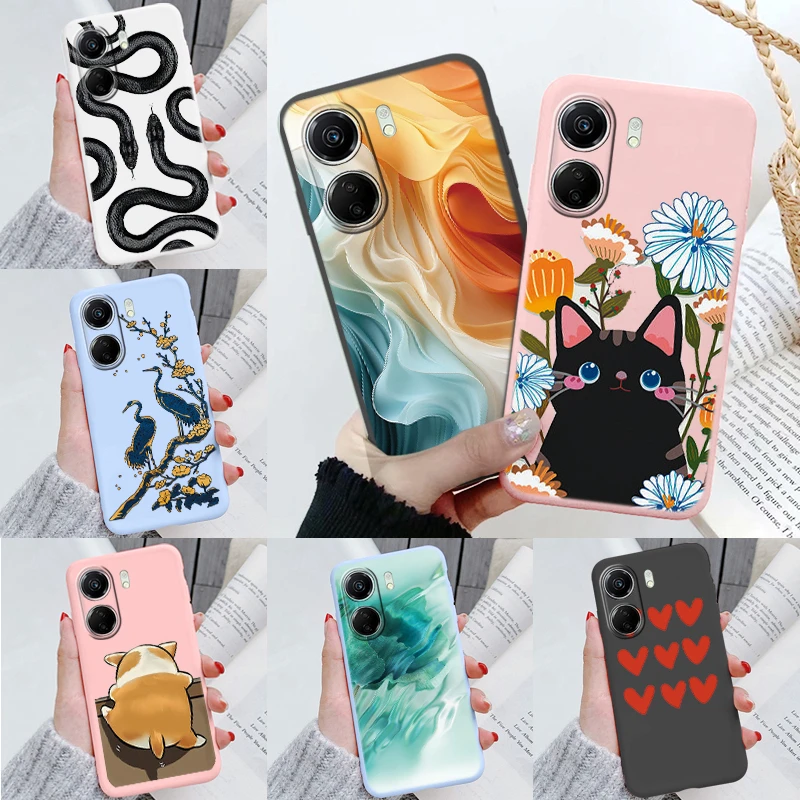 Для Redmi 13C 13R 13 5G 9A 9T 9AT 7A Turbo 3 Note 12 Pro Poco M6 C65 Мягкий черный чехол для телефона с