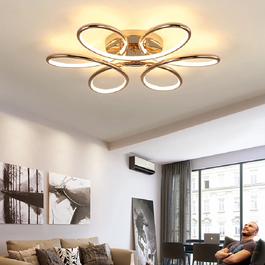 

Современные светодиодные потолочные лампы для гостиной, спальни, кухни, детской комнаты, потолочные люстры, золотые алюминиевые комнатные ...