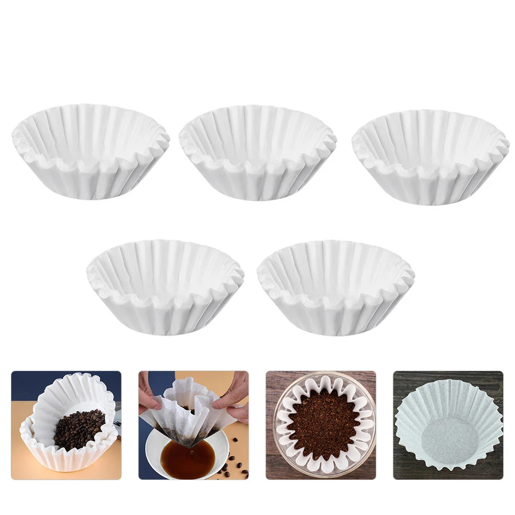 

100 Sheets of Coffee Paper Filters Wavy Surface Filter Bowls Coffee Brewing Filters