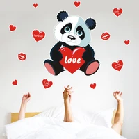 hand painted panda wall stickers chinese style art mural living room bedroom cabinet home decoration refrigerator door sticker