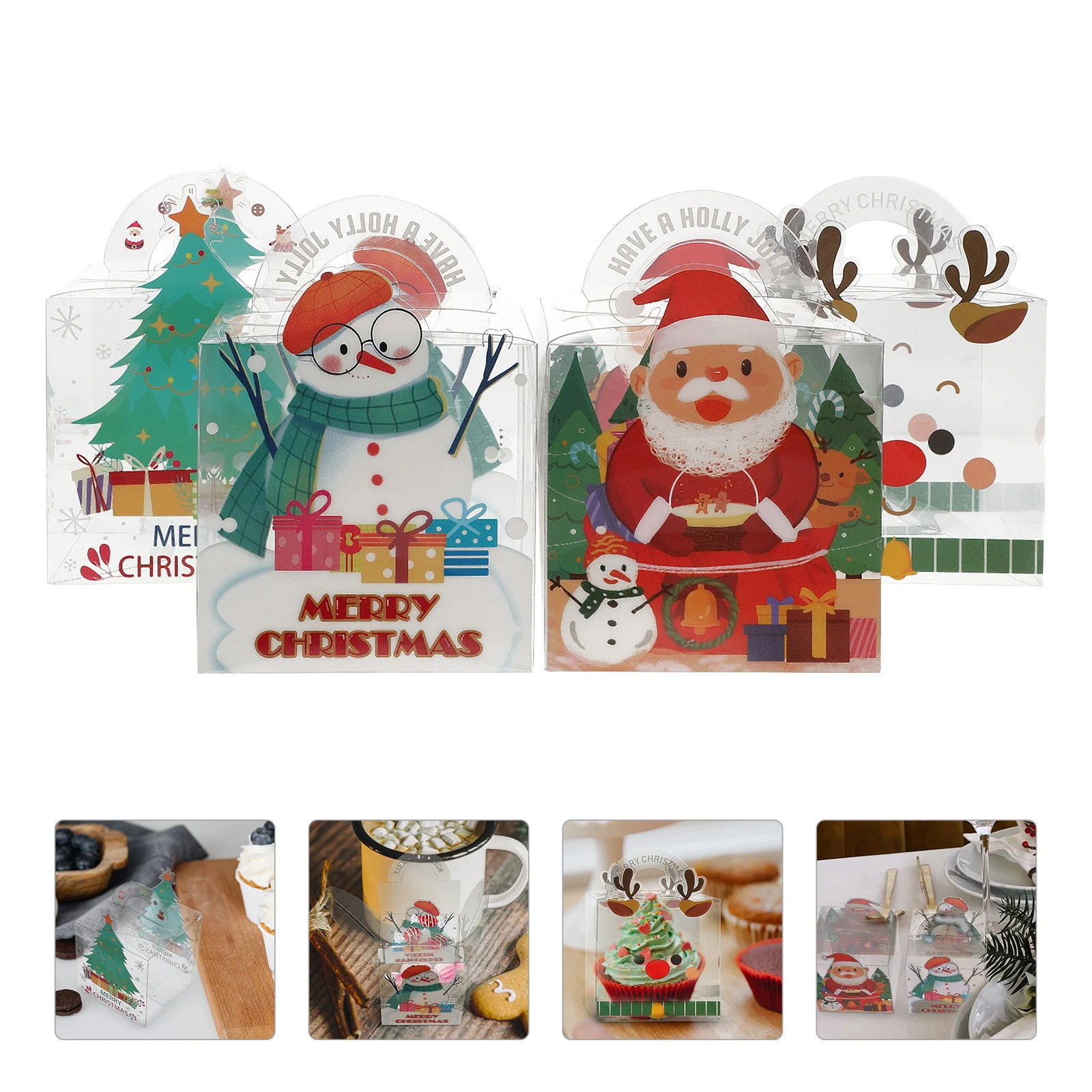 

Boxes Gift Box Clearcontainer Transparent Favors Presents Christmas Packaging Cartoon Favor Cookie Holiday Thanksgiving Easter