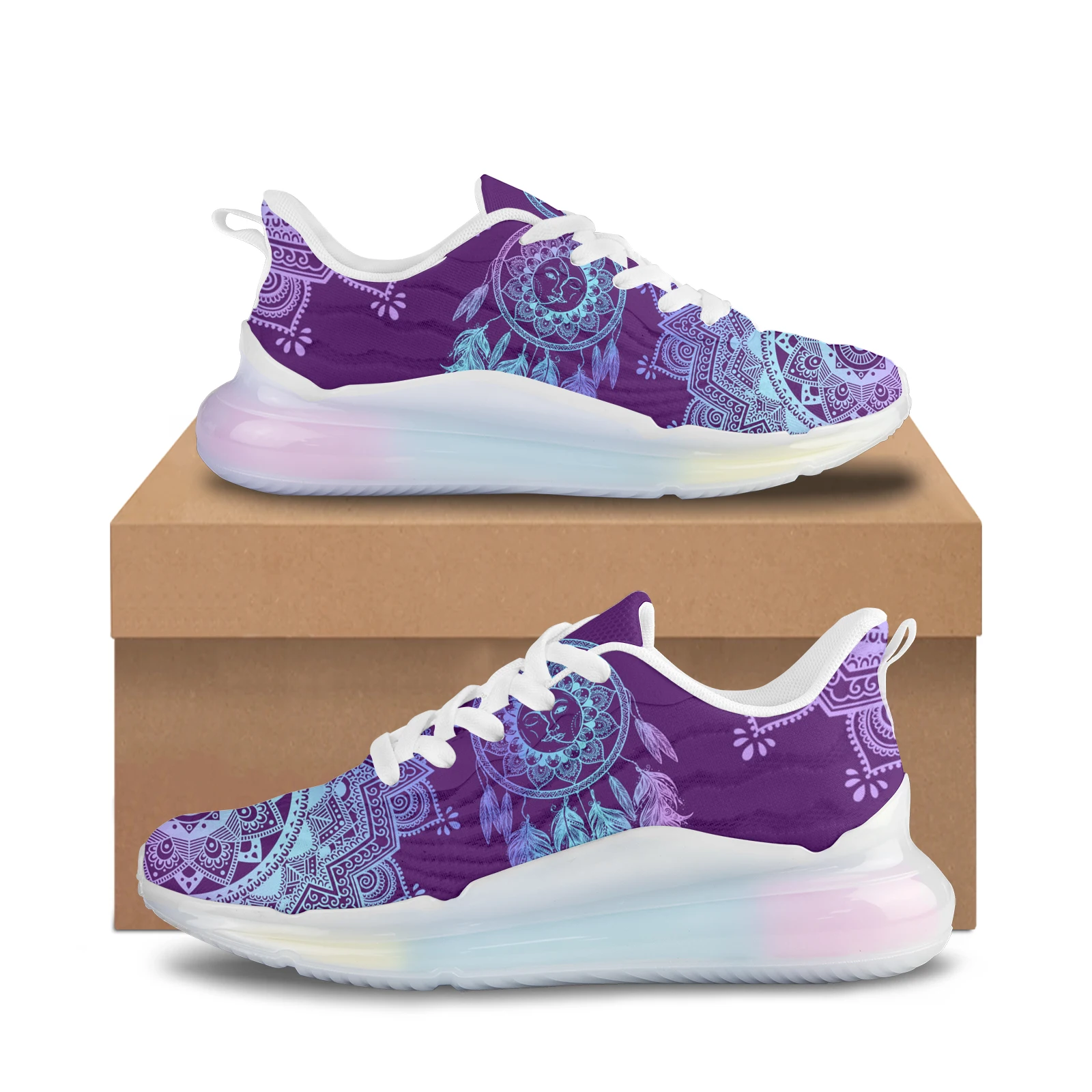 

Starry Sky Light Dream Catcher Design Light Landscape Shoes Ainbow Gradient Color Thick Sneakers Running/walking Outdoor Shoes