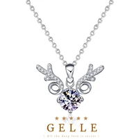 gelle new 925 sterling silver 1 0ct d color moissanite pendant necklace ladies elegant clavicle necklaces jewelry christmas
