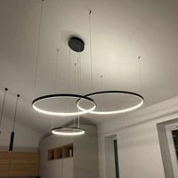 luminaire circle rings led pendant light 406080cm modern home decor hanging pendant lamp for living room chandeliers led decor