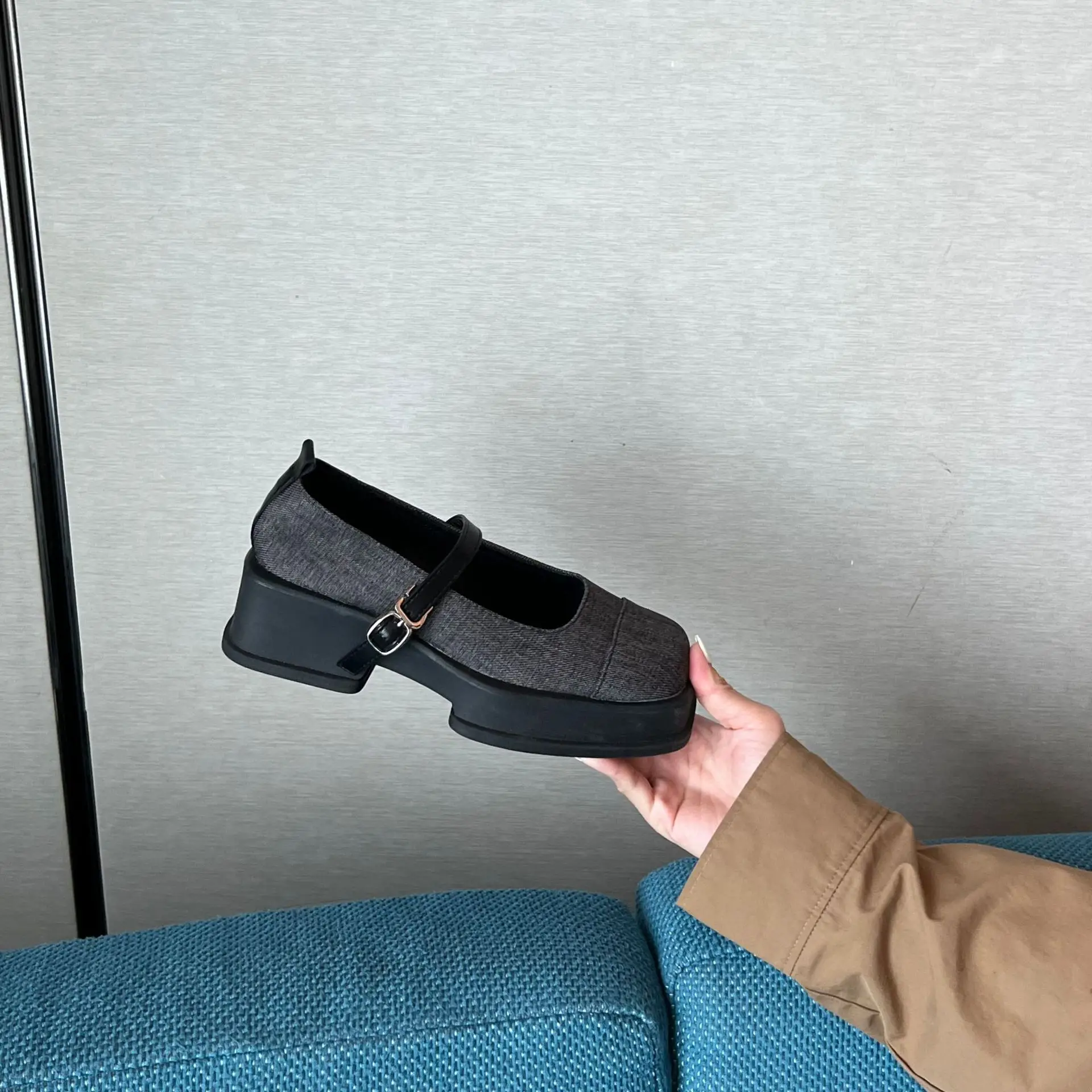 FAFA French-style Mary Jane Single Shoes Women's 2023 Spring Thick-heeled Thick-soled Loafers With British Small Leather Shoes