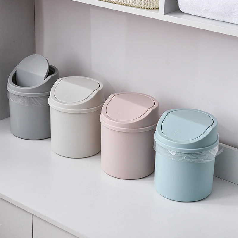 

Настольная мини-корзина, маленькая мусорная корзина с крышкой, мусорная корзина для спальни, корзина для мусора, коробка для хранения, домаш...