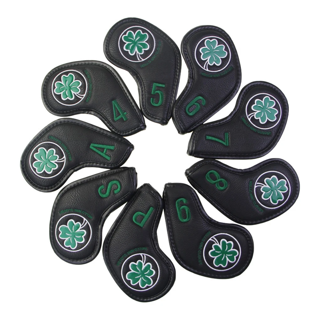 

Golf Iron Sleeve Not Easy to Damage Head Covers Exquisite Embroidery Self-adhesive Design Protective Sheath White