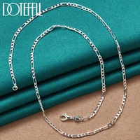 doteffil 925 sterling silver 4mm side chain 1618202224262830 inch necklace for women man fashion wedding charm jewelry