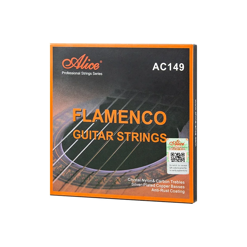 

AC149 Flamenco Guitar Strings Crystal Nylon & Carbon, Sliver Plated Copper Winding,Anto-Rust Coating