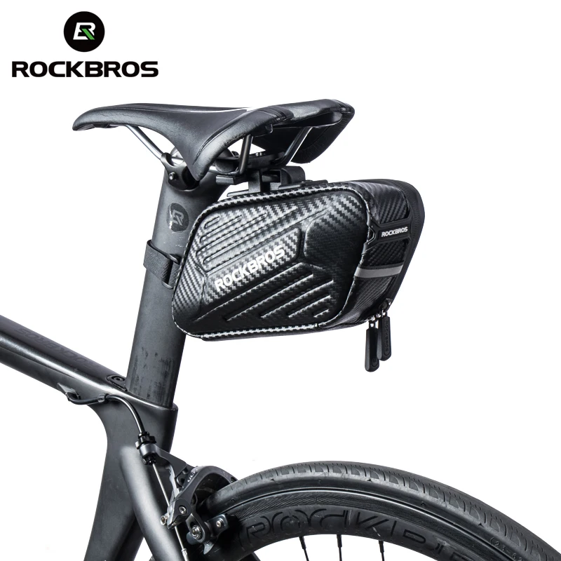 

ROCKBROS 1.5L Mountain Road Bike Bag Hard Shell Waterproof Storage MTB Bicycle Saddle Bag Cycling Seat Tail Rear Pouch Bags