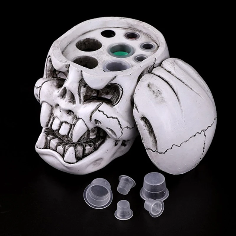 

7/8 Holes Hard Resin Make Skull Tattoo Ink Cup Cap Holder Individuality fashion Holder Tattoo Accessories Supply