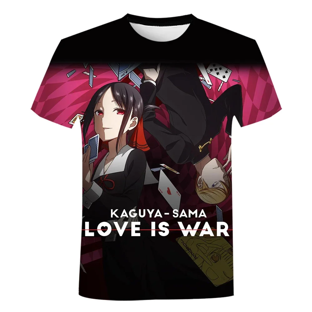 

Футболки Kaguya Sama с аниме Love Is War, 3D принт, модная детская повседневная футболка для мальчиков и девочек, унисекс, футболка оверсайз с круглым вырезом, футболки