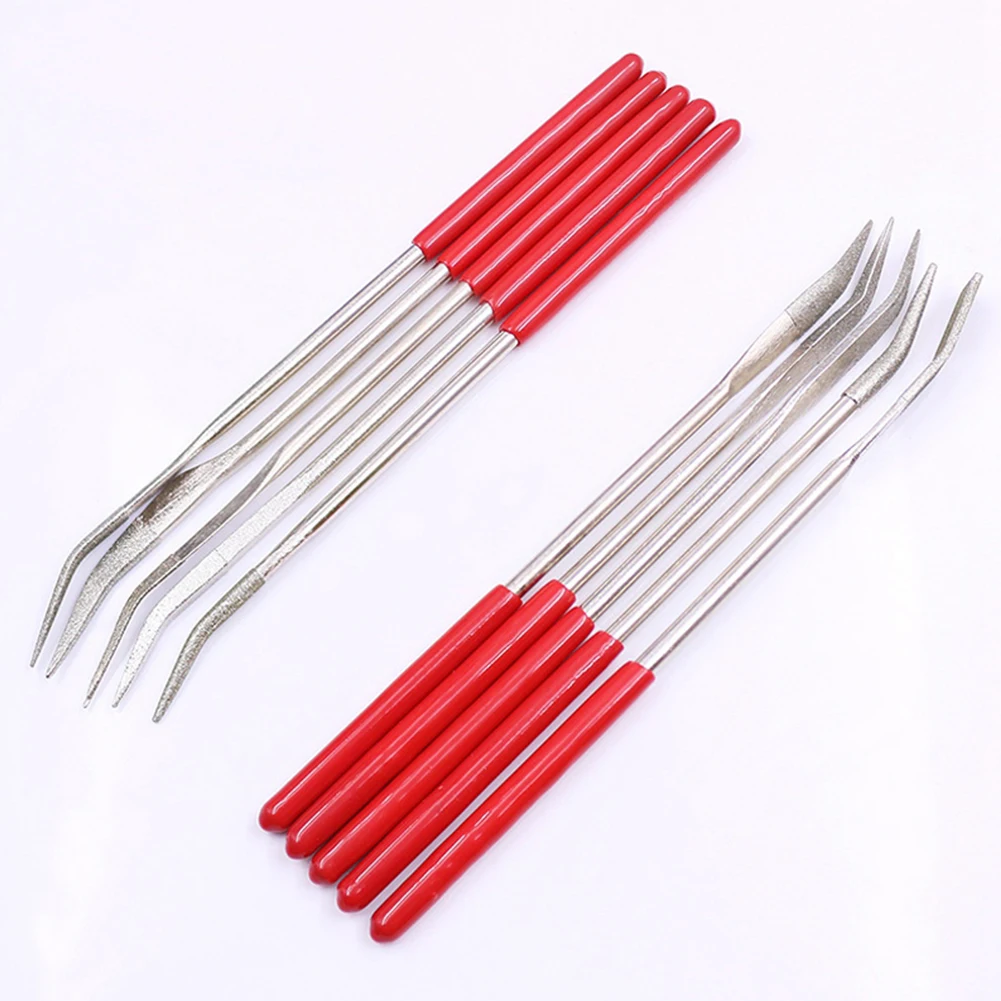 

10 Pcs 3×140mm Curved Mini Diamond File Set Special Shaped Needle Files For Grinding Polishing Engraving Cutting Hand Tools