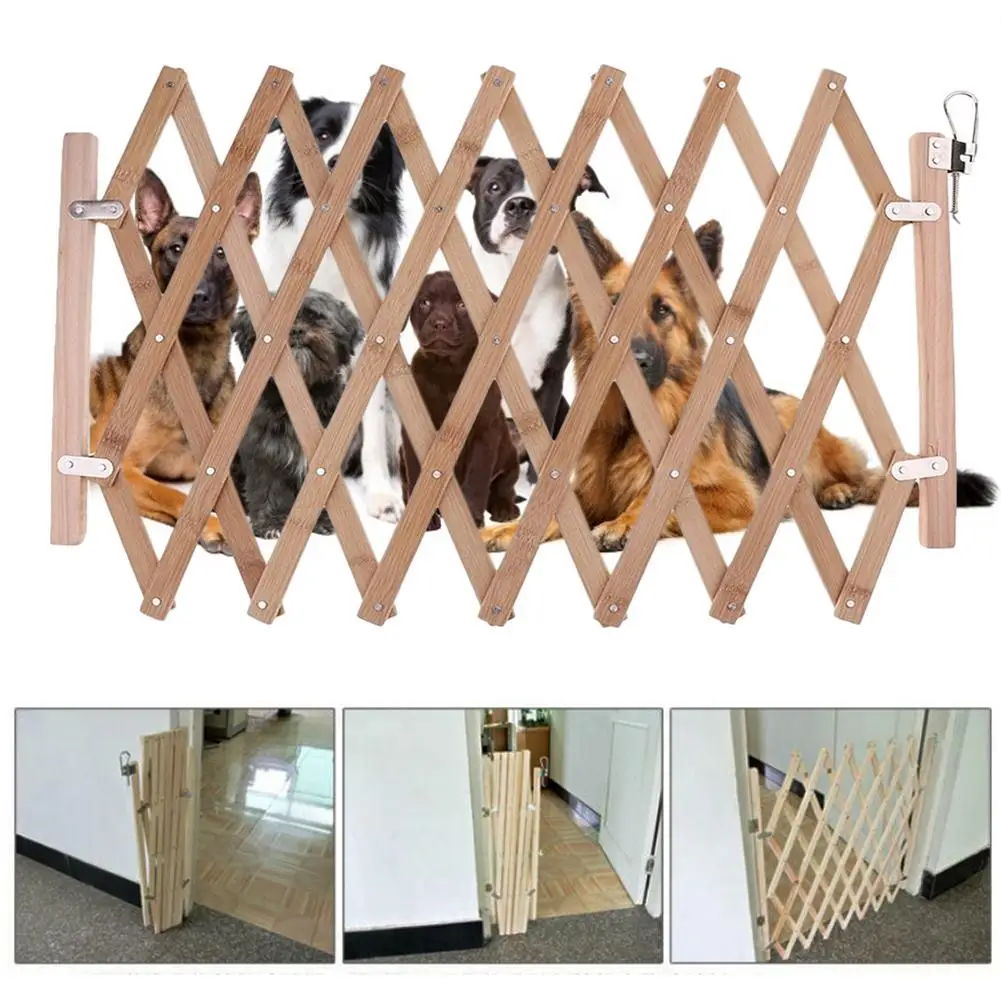 

Fence Gate Barrier Pet Retractable Gate Pet Pet Fence Isolation Cat Puppy Dog Dog Door Bam-boo Fence Cat Sliding Safety Folding
