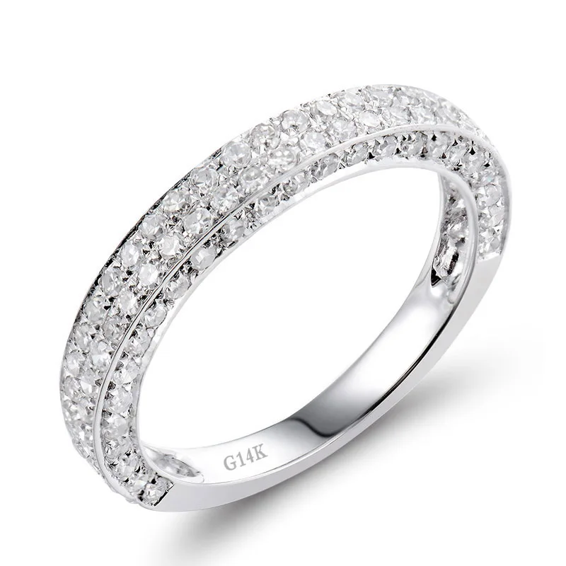 

Classic Natural Diamond FG-SI 0.64ct Engagement Ring Band Ring In 14kt White Gold Jewelry for Couple