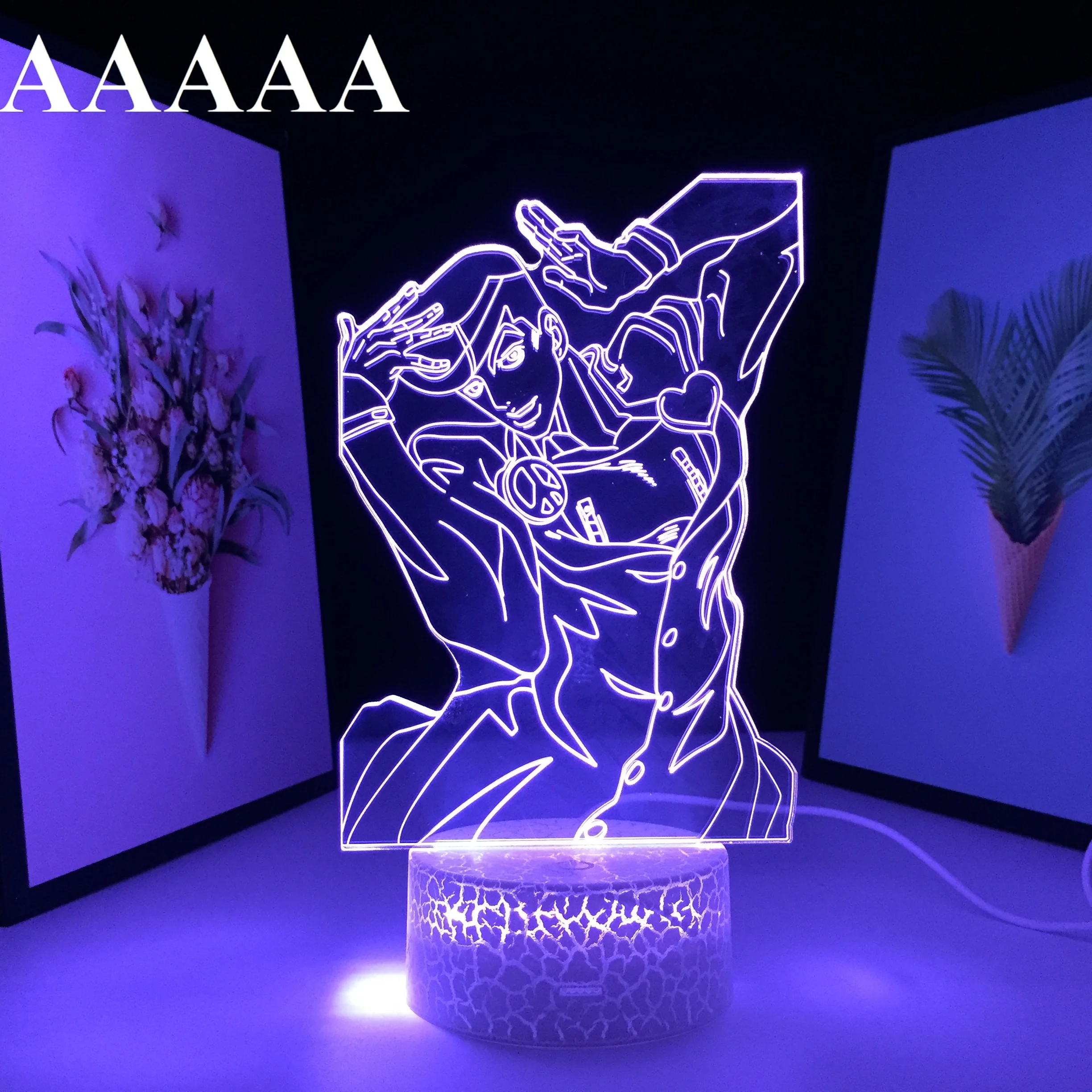 

JoJos Bizarre Adventure Anime Figure Higashikata Josuke LED Night Light for Bedroom Decor Christmas Gift Manga 3D Table Lamp