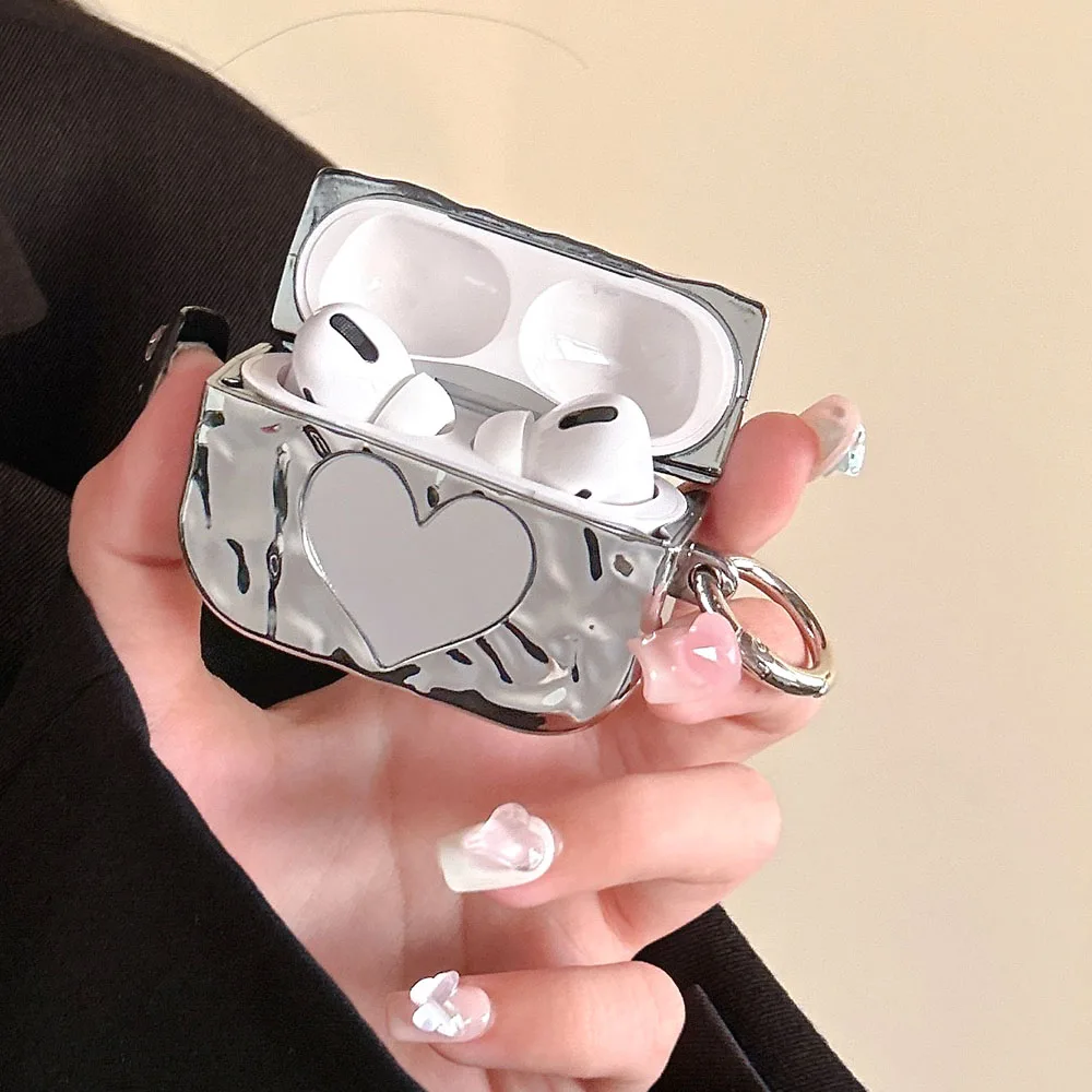 Гальванизированное серебристое зеркало для макияжа с любовным сердцем и