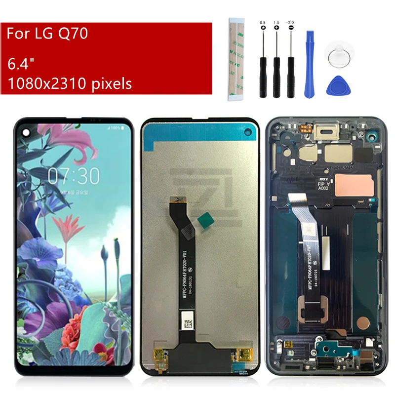 Для LG Q70 LCD дисплей кодирующий преобразователь сенсорного экрана в сборе LMQ620 запасные части для ремонта дисплея 6,4
