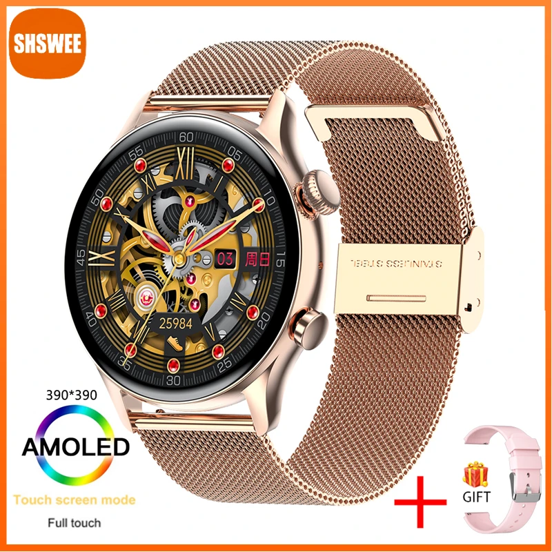 

For Xiaomi Huawei NFC Smartwatch Women AMOLED Screen Always Display Bluetooth Call Custom Dial Luxury Smart Watch Sports Clocks