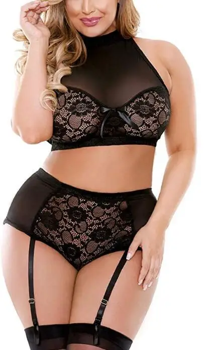 

Plus Size Fat Woman Erotic Lingerie Sexi Pajamas Transparent Temptation Lace Garter Sexy Lingerie