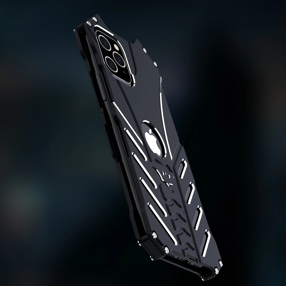 R-just Style Protection Case For Iphone 13 12 11 Pro Xs Max Mini Metal Aluminum Shell Hybrid Cases For Iphone X Xr Se 2020 8 7