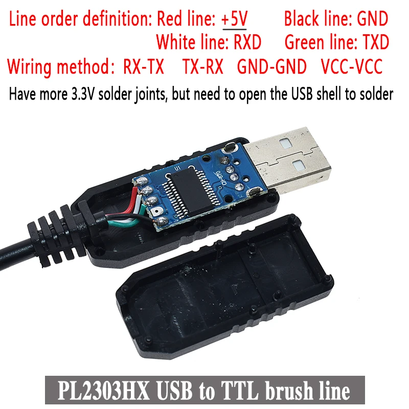 Модуль кабеля UART TTL FT232RL PL2303HX, модуль адаптера последовательного порта TTL RS232, кабель для загрузки CH340