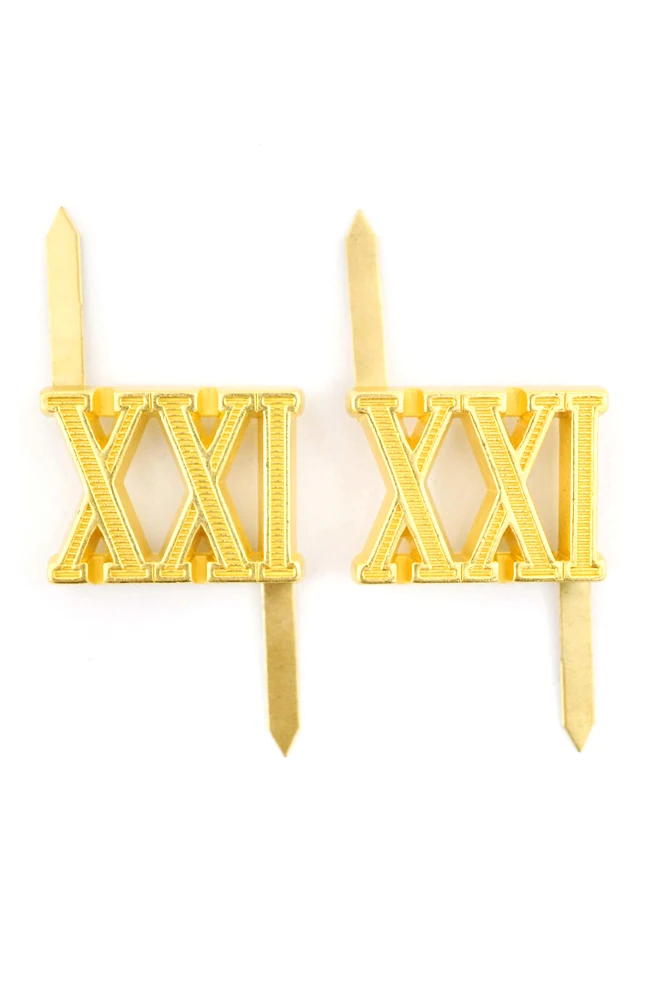 

WWII German Shoulder Boards cyphers Gold XXI Posen 18mm 2pcs