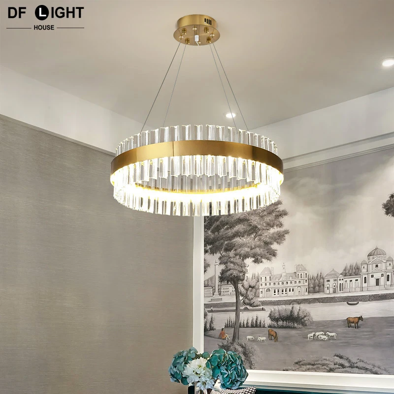 Современная хрустальная люстра спальня потолочная гостиная свет столовая