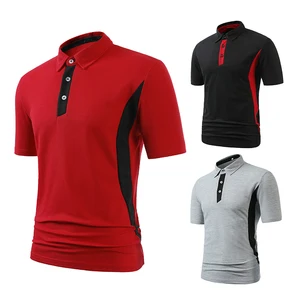 2023 Spring and Summer New Men Short-sleeved Polo Shirt Fashion Male Lapel Splicing T-shirt Loose Comfortable Casual Top